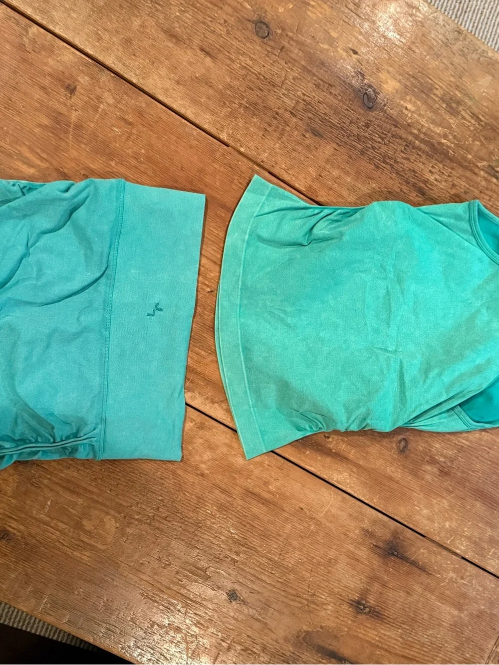 JoyLab Teal Green Seamless Tank Top & Biker Shorts Matching Workout Set